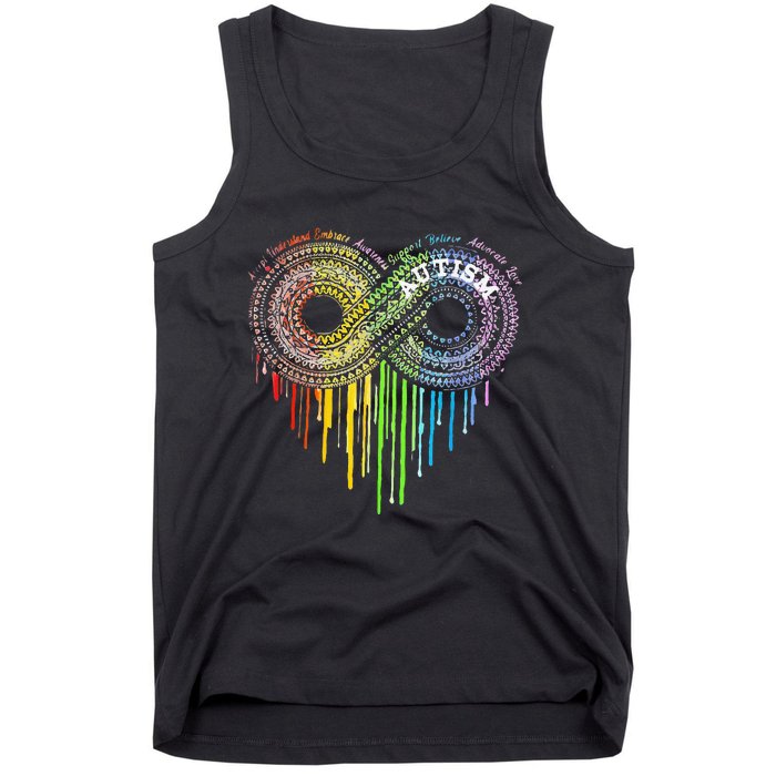 Autism Rainbow Infinity Symbol Asd Awareness Tank Top