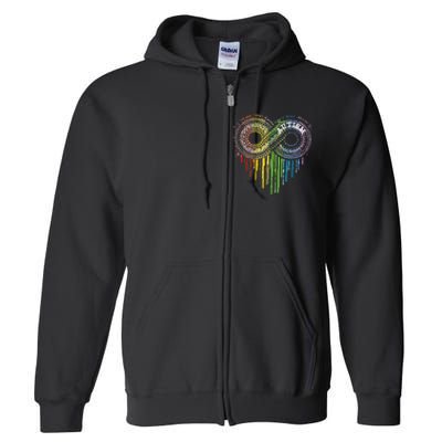 Autism Rainbow Infinity Symbol Asd Awareness Full Zip Hoodie