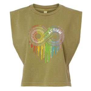 Autism Rainbow Infinity Symbol Asd Awareness Garment-Dyed Women's Muscle Tee