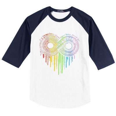 Autism Rainbow Infinity Symbol Asd Awareness Baseball Sleeve Shirt