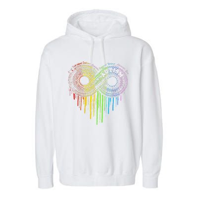 Autism Rainbow Infinity Symbol Asd Awareness Garment-Dyed Fleece Hoodie