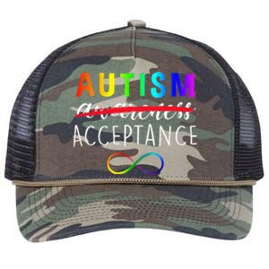 Autism Red Instead Acceptance Not Awareness Retro Rope Trucker Hat Cap