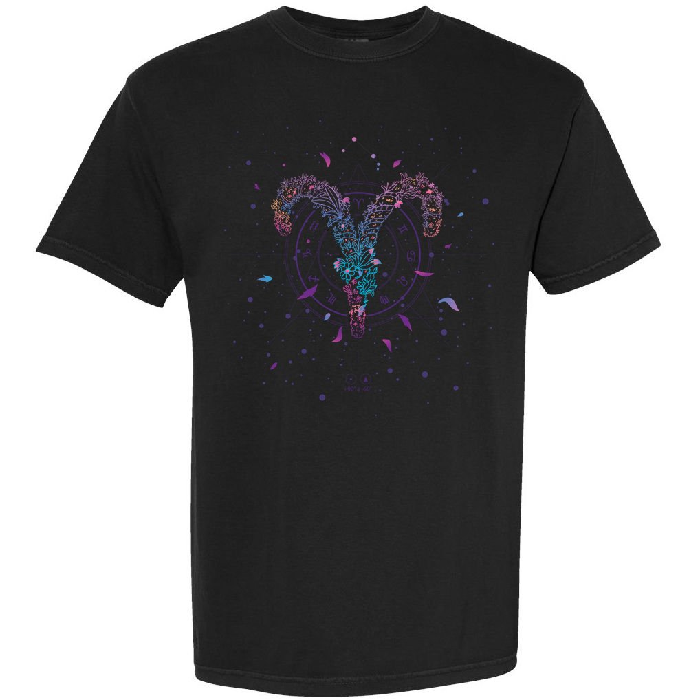 Aries Floral Zodiac Comfort Colors T-Shirt