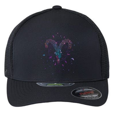 Aries Floral Zodiac Flexfit Unipanel Trucker Cap