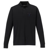 Aries Floral Zodiac Performance Long Sleeve Polo