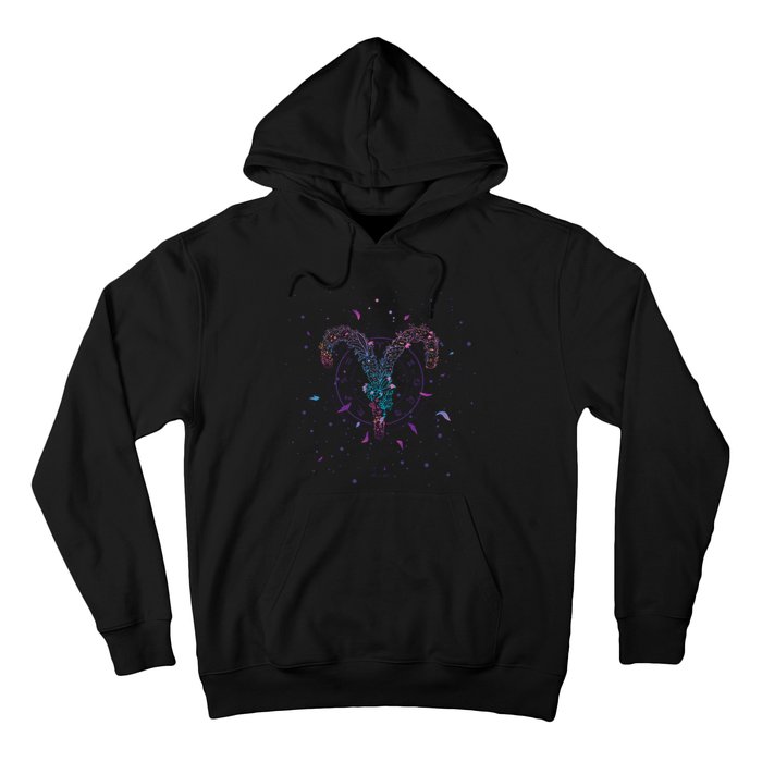 Aries Floral Zodiac Hoodie