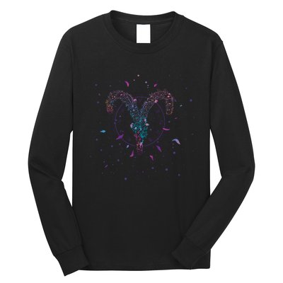 Aries Floral Zodiac Long Sleeve Shirt