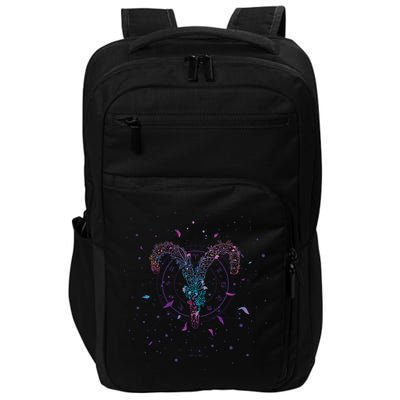 Aries Floral Zodiac Impact Tech Backpack