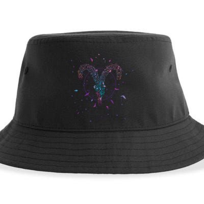 Aries Floral Zodiac Sustainable Bucket Hat