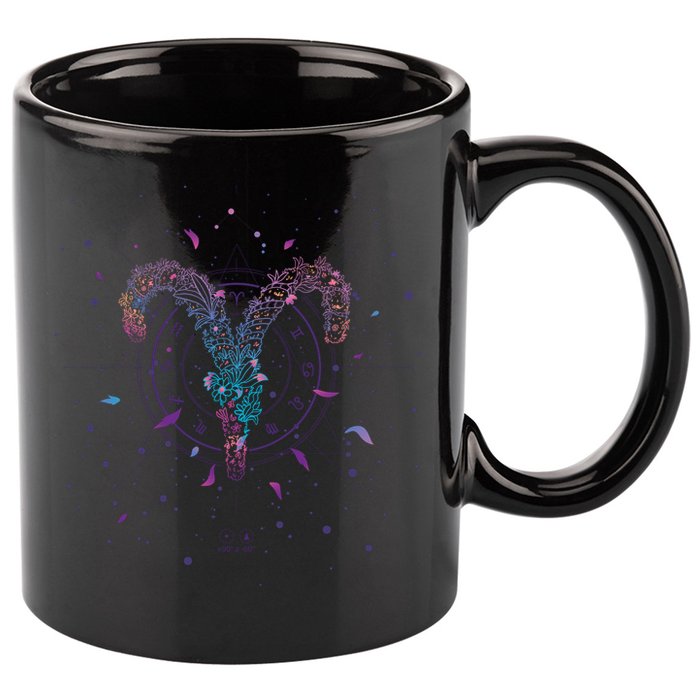 Aries Floral Zodiac 11oz C Handle Ceramic Mug