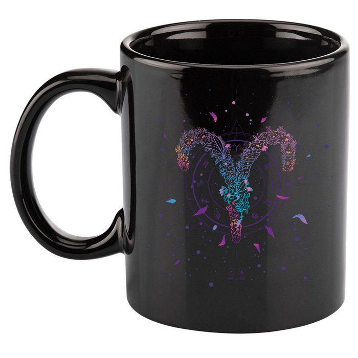 Aries Floral Zodiac 11oz C Handle Ceramic Mug
