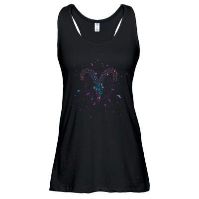 Aries Floral Zodiac Ladies Essential Flowy Tank