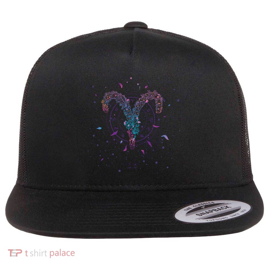 Aries Floral Zodiac Flatbill Hat