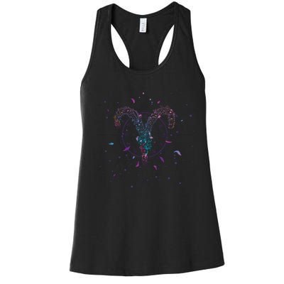 Aries Floral Zodiac Women's Racerback Tank