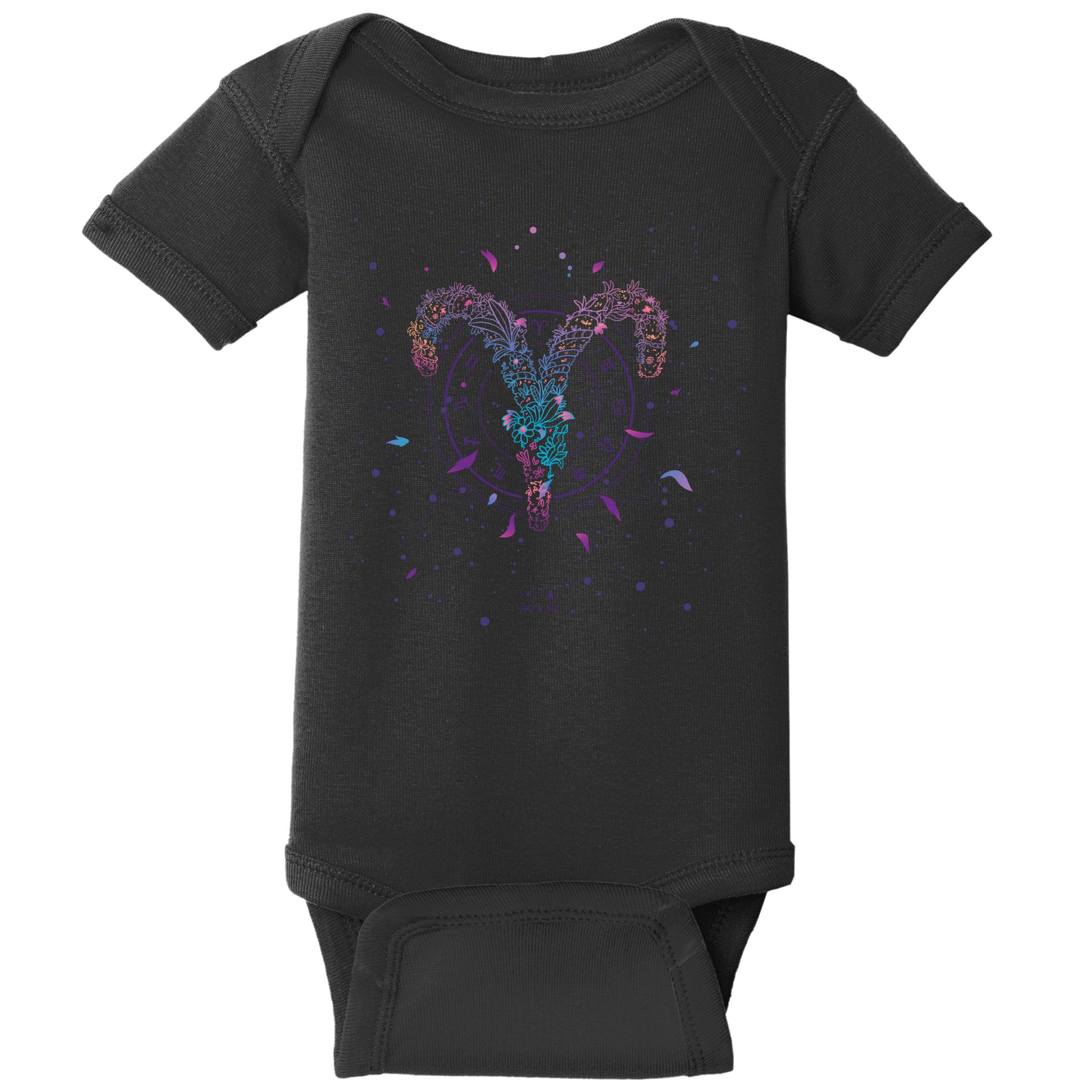 Aries Floral Zodiac Baby Bodysuit