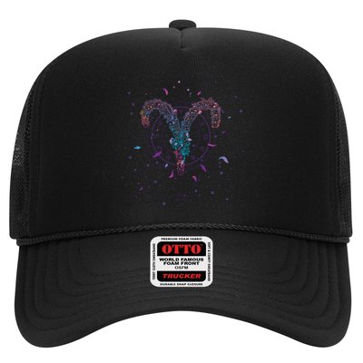 Aries Floral Zodiac Trucker Hat