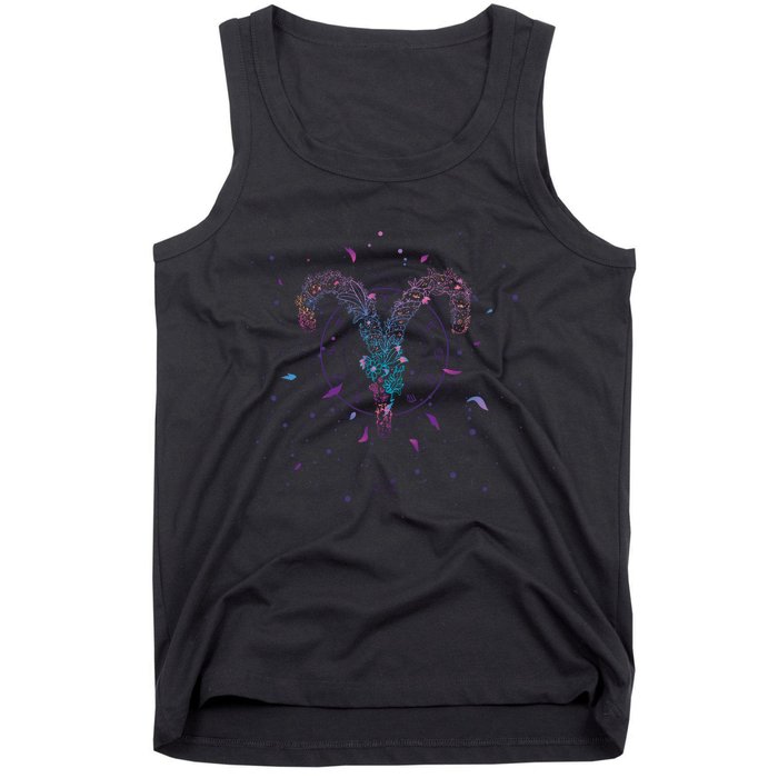 Aries Floral Zodiac Tank Top