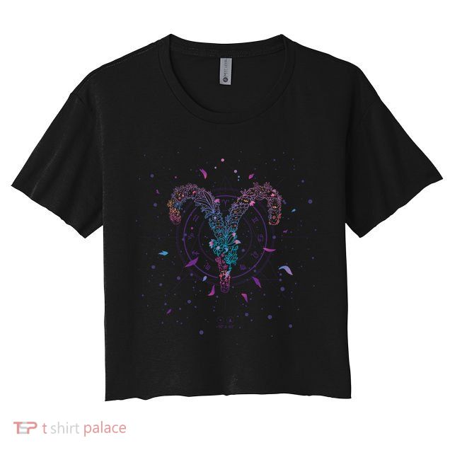 Aries Floral Zodiac Crop Top