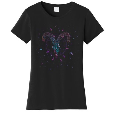 Aries Floral Zodiac Women's T-Shirt