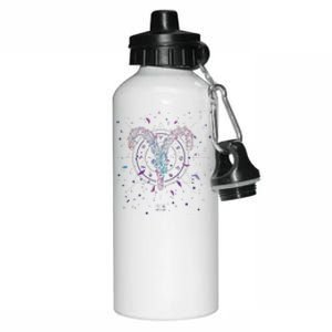 Aries Floral Zodiac Aluminum Water Bottle