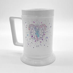 Aries Floral Zodiac Beer Stein