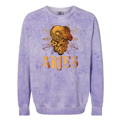 Aries goat Zodiac Colorblast Crewneck Sweatshirt