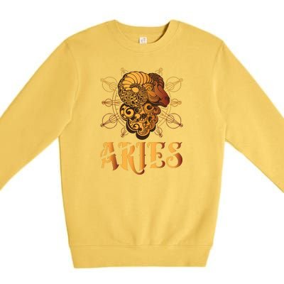 Aries goat Zodiac Premium Crewneck Sweatshirt