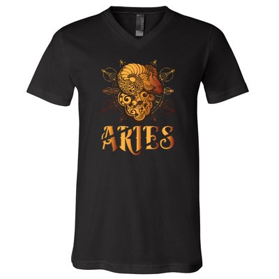 Aries goat Zodiac V-Neck T-Shirt