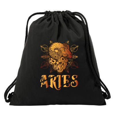 Aries goat Zodiac Drawstring Bag