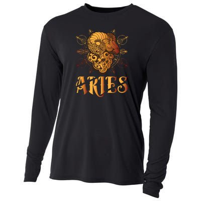 Aries goat Zodiac Cooling Performance Long Sleeve Crew