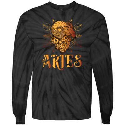 Aries goat Zodiac Tie-Dye Long Sleeve Shirt