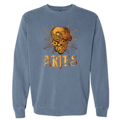 Aries goat Zodiac Garment-Dyed Sweatshirt