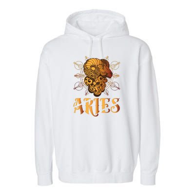 Aries goat Zodiac Garment-Dyed Fleece Hoodie