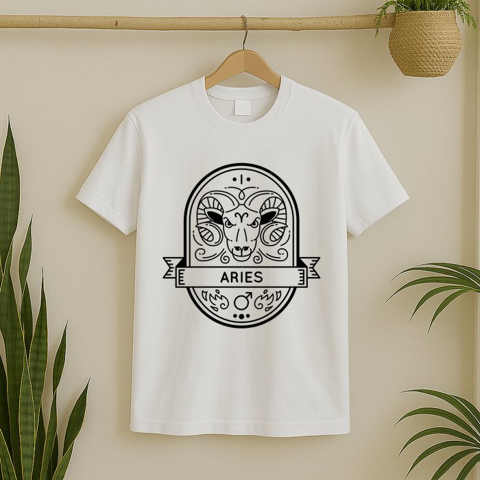 Aries Zodiac Symbol Design T-Shirt