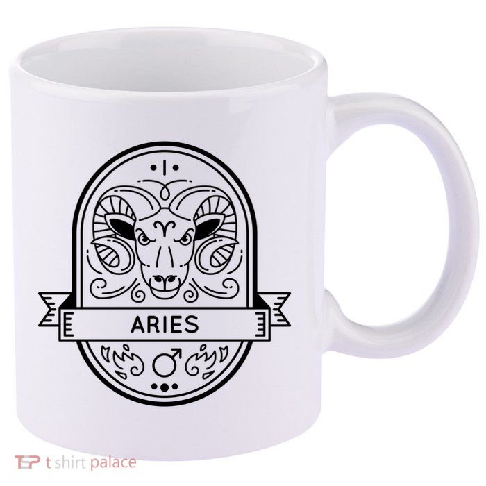 Aries Zodiac Symbol Design 11oz C Handle Ceramic Mug