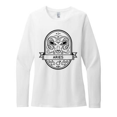 Aries Zodiac Symbol Design Womens CVC Long Sleeve Shirt