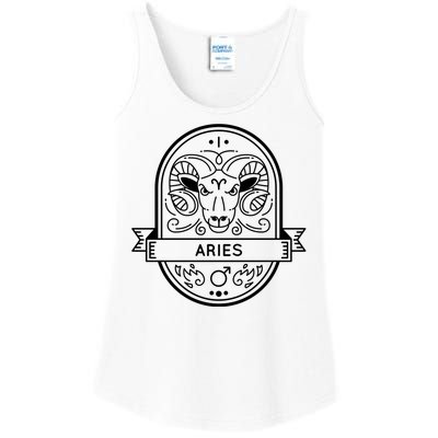 Aries Zodiac Symbol Design Ladies Essential Tank