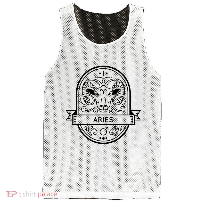 Aries Zodiac Symbol Design Mesh Reversible Basketball Jersey Tank
