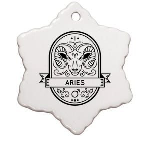 Aries Zodiac Symbol Design Ceramic Star Ornament