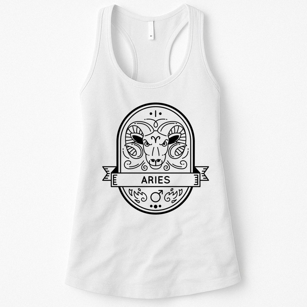 Aries Zodiac Symbol Design Womens Tank Top