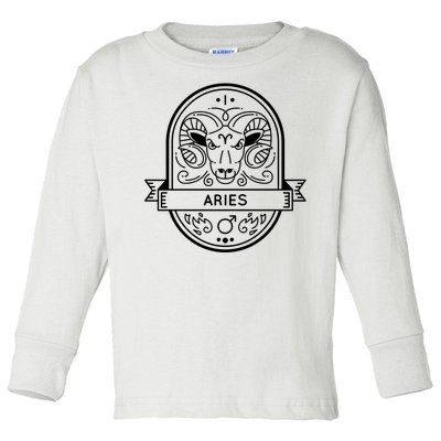 Aries Zodiac Symbol Design Toddler Long Sleeve Shirt