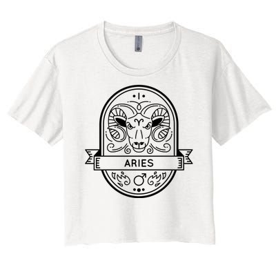 Aries Zodiac Symbol Design Women's Crop Top Tee