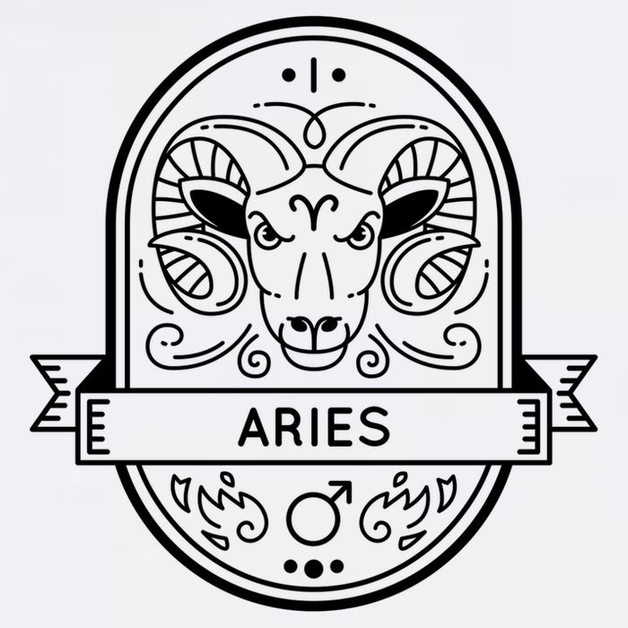 Aries Zodiac Symbol Design Cropped Pullover Crew