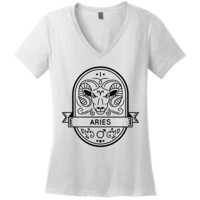 Aries Zodiac Symbol Design Women's V-Neck T-Shirt