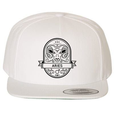 Aries Zodiac Symbol Design Wool Snapback Cap