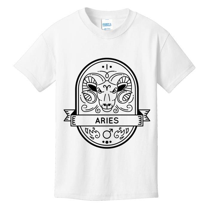 Aries Zodiac Symbol Design Kids T-Shirt