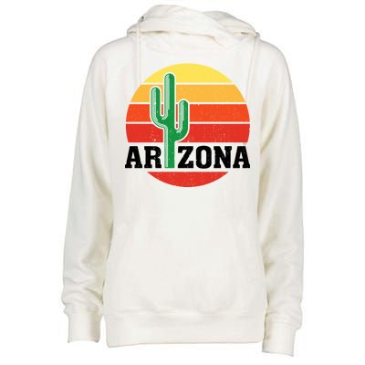 Arizona Cactus Sunset Womens Funnel Neck Pullover Hood