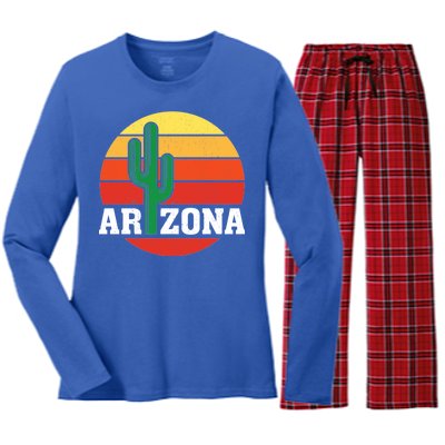 Arizona Cactus Sunset Women's Long Sleeve Flannel Pajama Set 