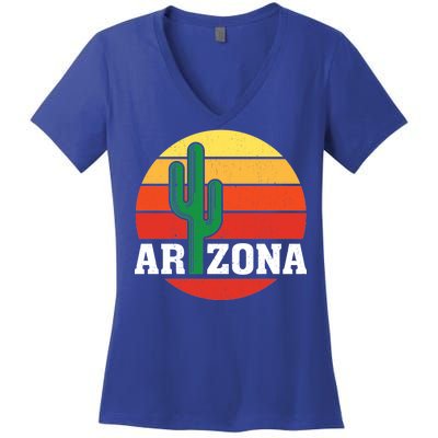 Arizona Cactus Sunset Women's V-Neck T-Shirt