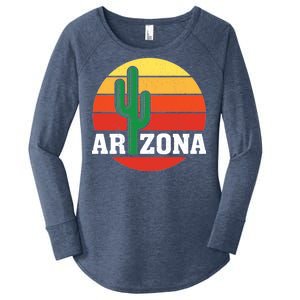 Arizona Cactus Sunset Women's Perfect Tri Tunic Long Sleeve Shirt